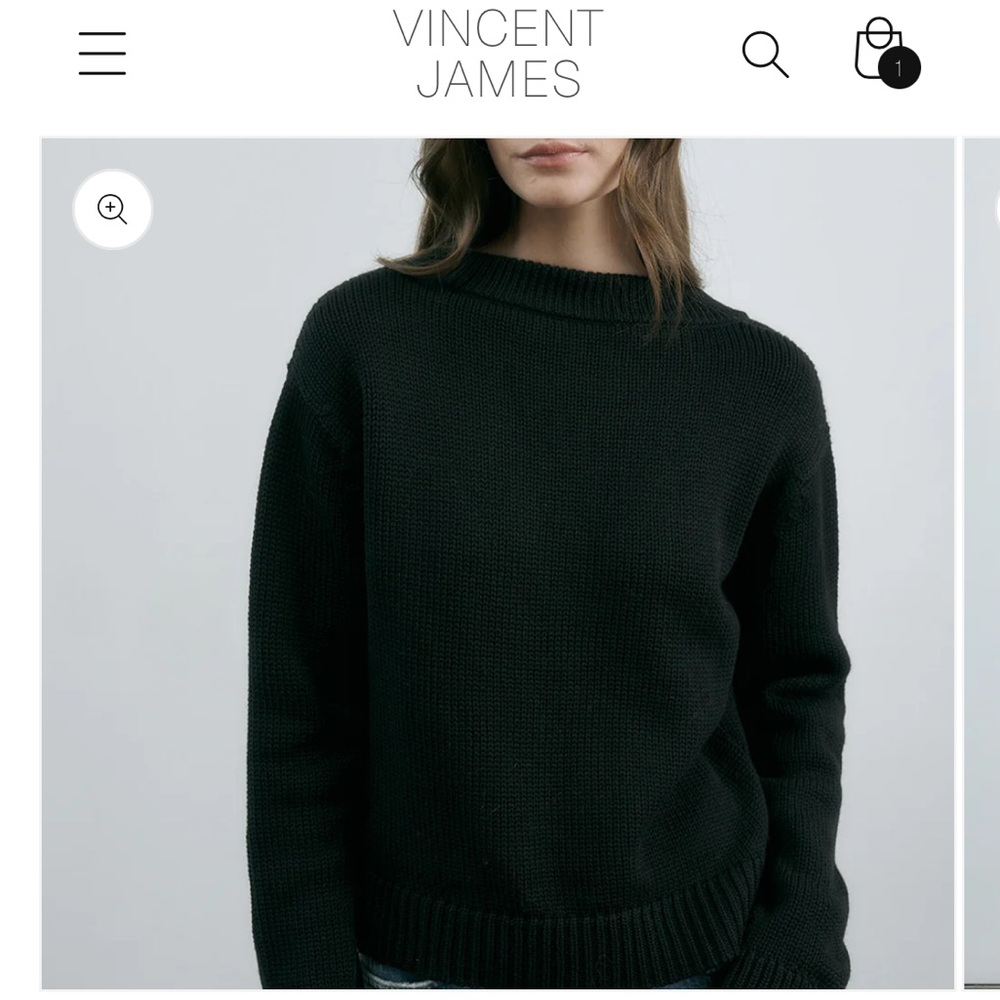 Vincent James Designs Carolyn Regenerative Reversible
Sweater Black Shaniko Wool